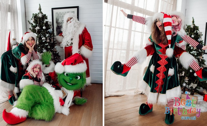 Новорічне свято з привітанням Святого Миколая, Санти та Грінча